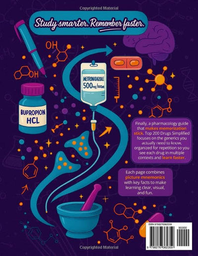 Top 200 Drugs: Pharmacology Coloring Book and Study Guide